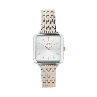 1 - Stroili Time Square women's time only watch bicolor square steel 1674221