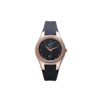 1 - Orologio solo tempo donna Stroili Manhattan nero e rosè silicone 1663878