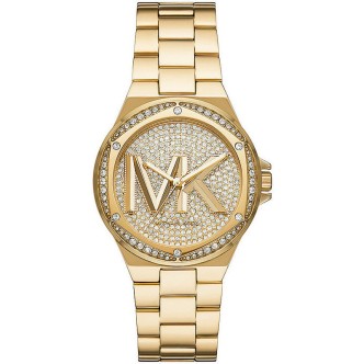 1 - Michael Kors Lennox woman time only watch golden steel MK7229 with crystals.