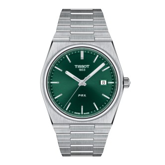 1 - Tissot PRX green man watch only time T137.410.11.091.00 steel