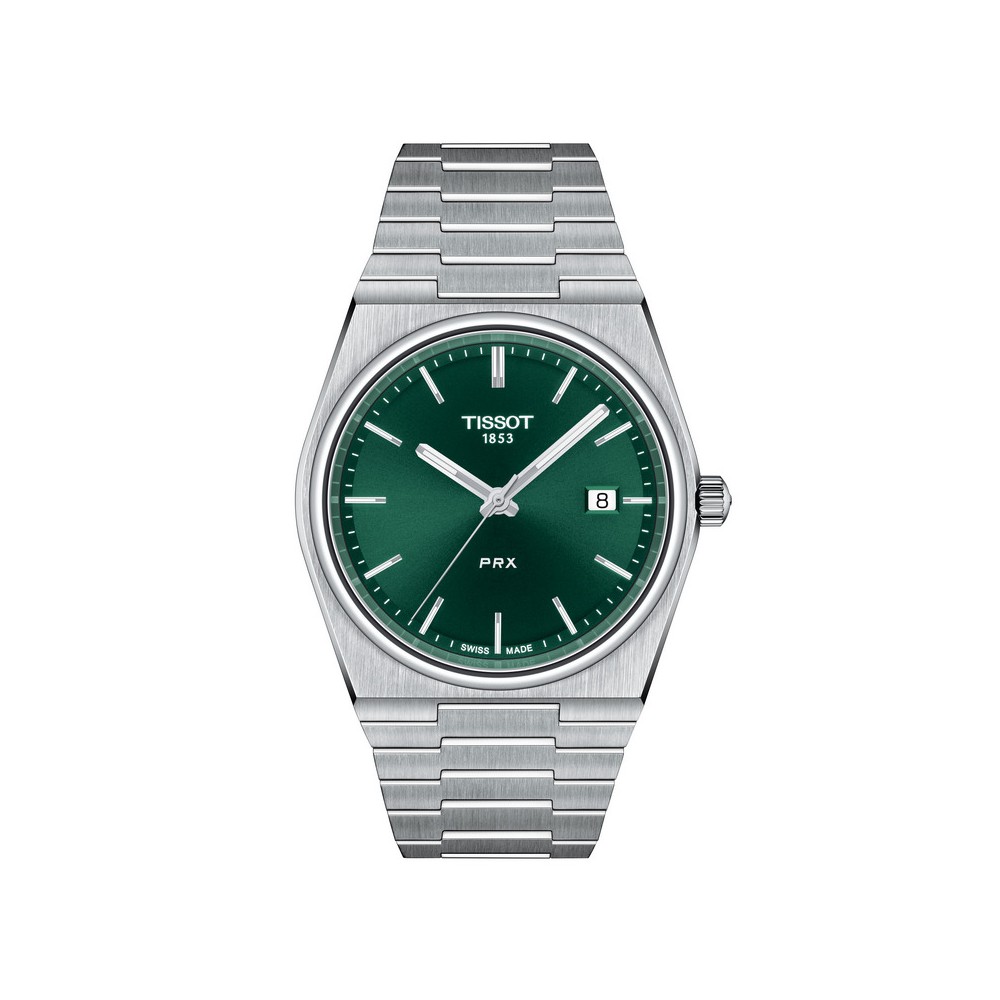 1 - Orologio uomo Tissot PRX verde solo tempo T137.410.11.091.00 acciaio