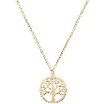 1 - Amen Woman Necklace Tree of Life 9Kt Yellow Gold AU9CLALG3