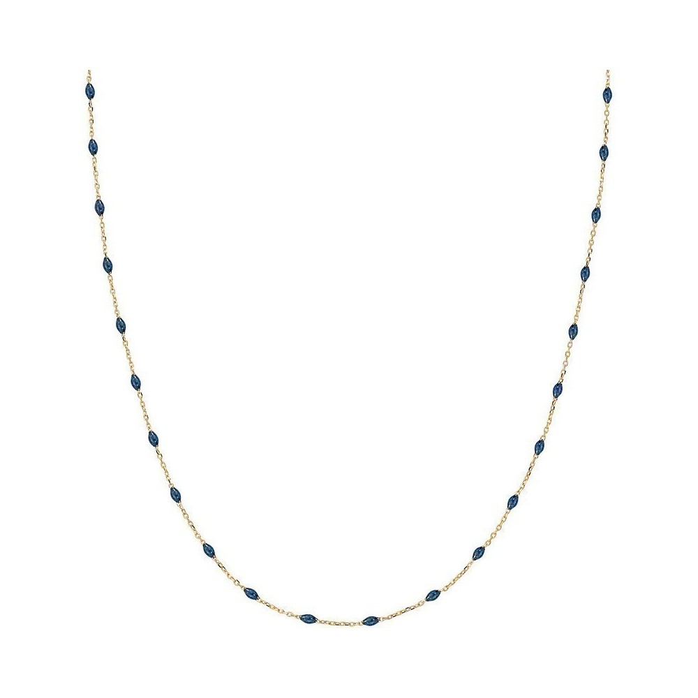 1 - Collana donna Amen Oro Giallo 9Kt con grani blu AU9CLGBL