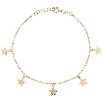 1 - Bracciale donna Amen stelle pendenti Oro Giallo 9Kt AU9BRMSTG