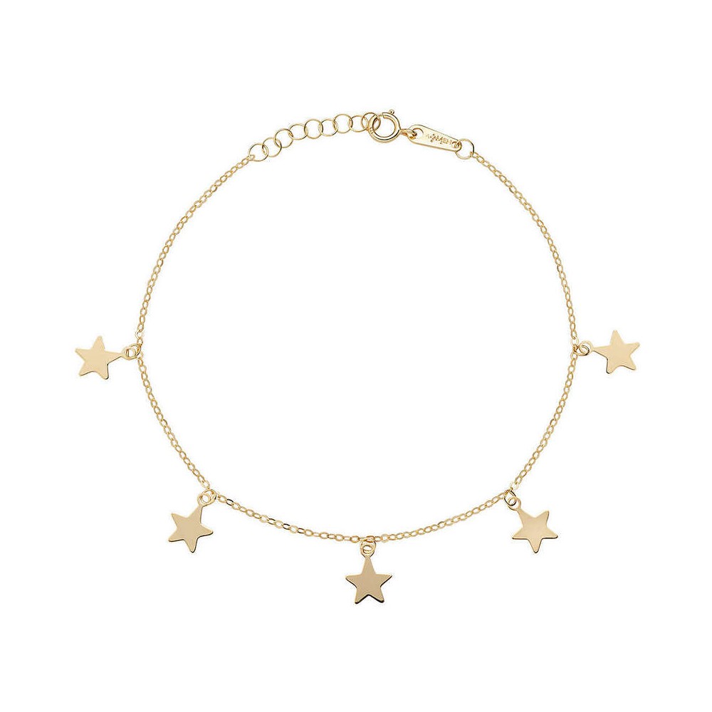 1 - Bracciale donna Amen stelle pendenti Oro Giallo 9Kt AU9BRMSTG