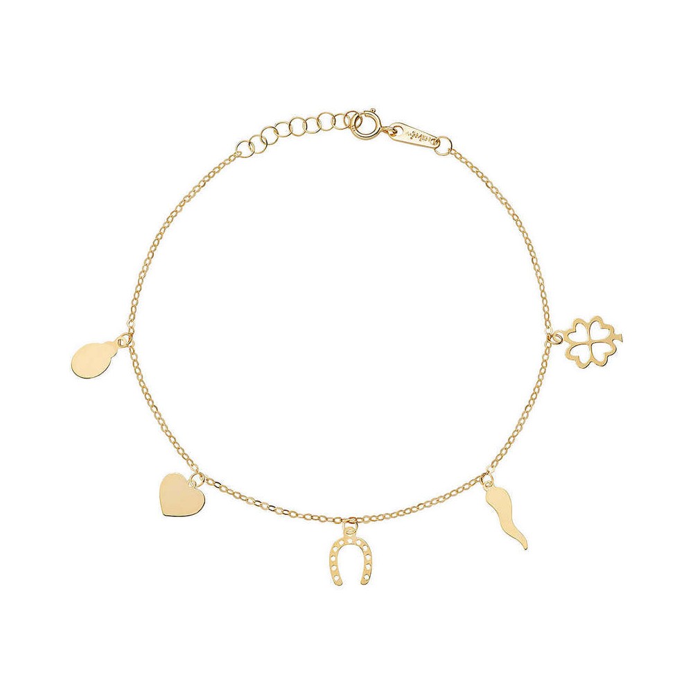 1 - Amen lucky charm woman bracelet 9Kt Yellow Gold AU9BRFOG