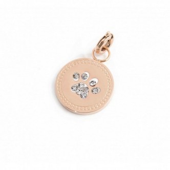 1 - Paw charm with crystals in rosé steel Marlù 15CH139R-W