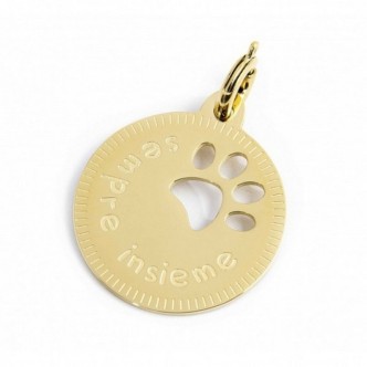 1 - Perforated paw charm in golden steel Marlù 15CH142G