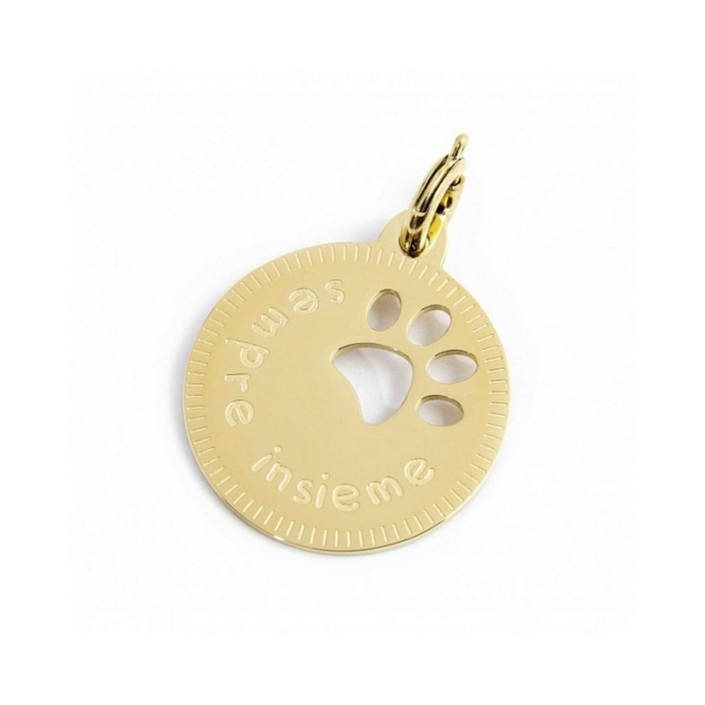 1 - Perforated paw charm in golden steel Marlù 15CH142G