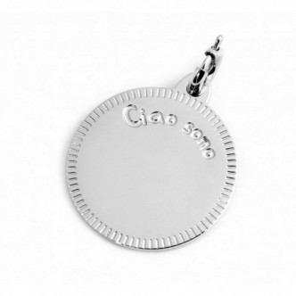 1 - Engraving round charm for pets in Marlù steel 15CH144