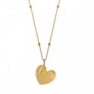 1 - Rue des Mille woman long necklace Golden heart Electroformed CL-GB 01 CUO AU