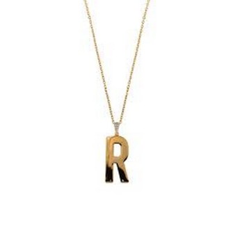 1 - Collana donna Lettera R dorata Rue des Mille Elettroformato Argento 925 CL-GB 01 R AU