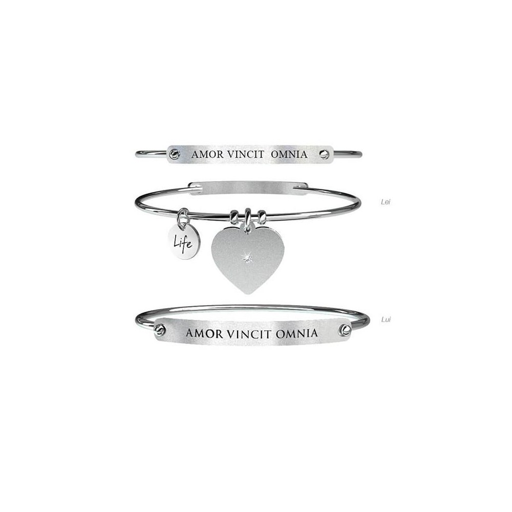 1 - Kidult bracelet 731053 pendant with heart in 316L steel and crystals Love collection