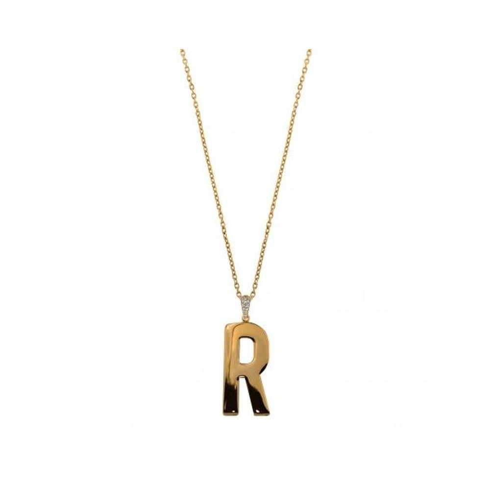 1 - Woman earring Golden Letter R Rue des Mille Electroformed Silver 925 OR-GB 01 R AU