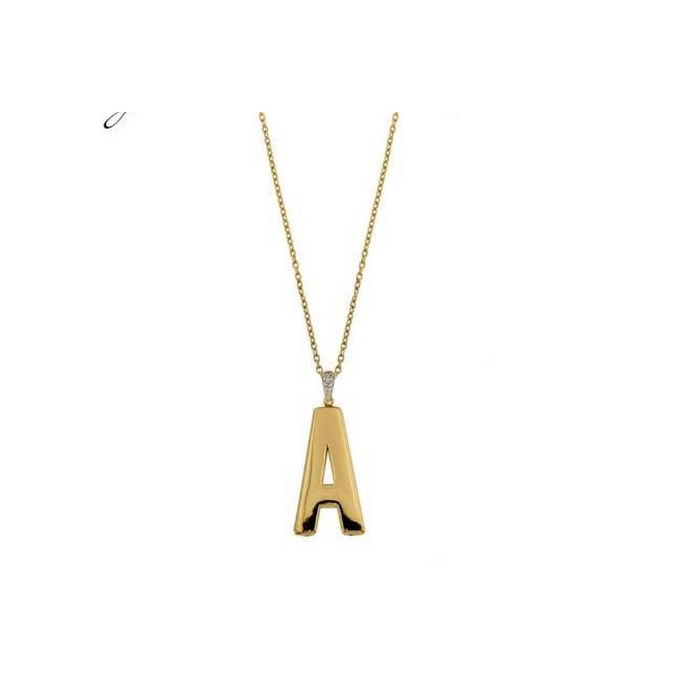 1 - Necklace letter A Rue des Mille woman Silver 925 Electroformed CL-GB 01 A AU