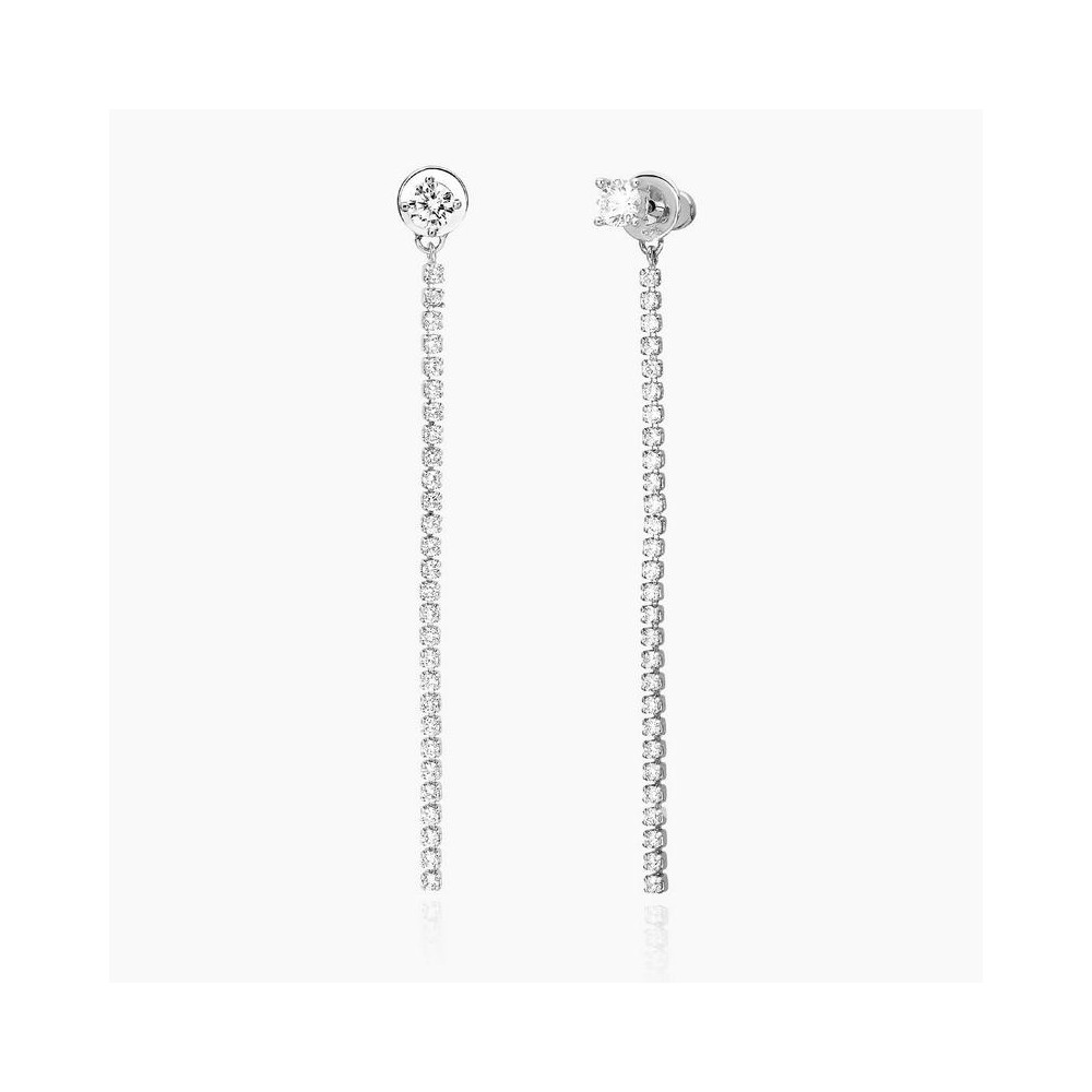 1 - Mabina 563194 silver and zircon women's drop earrings