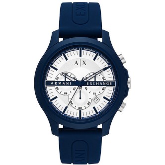 1 - Armani Exchange men's chronograph blue silicone watch AX2437