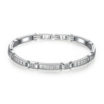 1 - Semi-rigid bracelet man steel and zircons Brosway Backliner BBC13