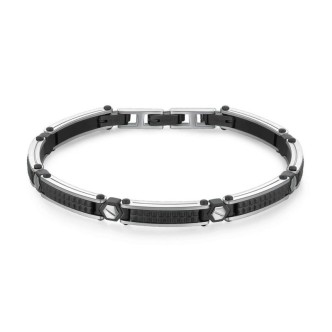 1 - Bracciale semirigido uomo acciaio nero satinato Brosway Backliner BBC16