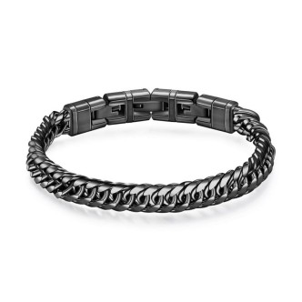 1 - Bracciale uomo catena acciaio nero Brosway Naxos BNX13