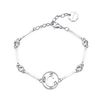 1 - Bracciale donna lettera C acciaio con cristalli Brosway Chakra BHKB051