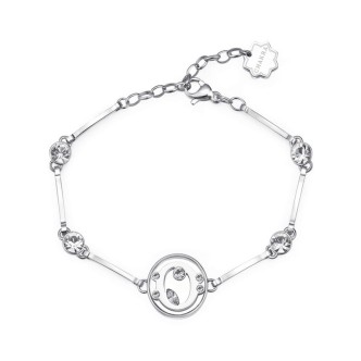 1 - Woman steel letter O bracelet with Brosway Chakra crystals BHKB063