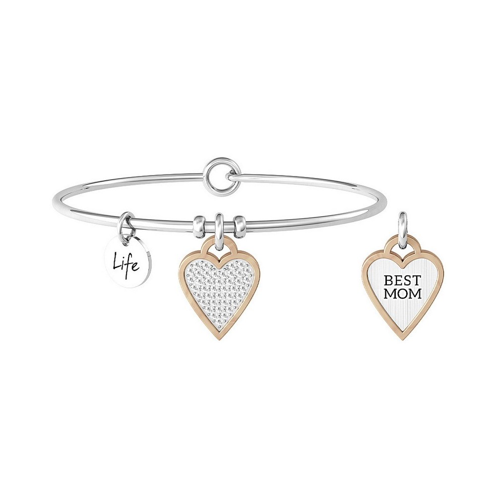 1 - Kidult woman bracelet "Best mom" steel heart 732000 Family