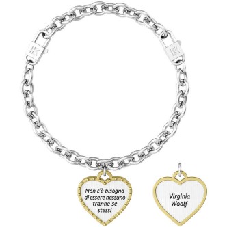 1 - Kidult woman bracelet "You don't need to be anyone but yourself" steel heart 732003 Philosophy