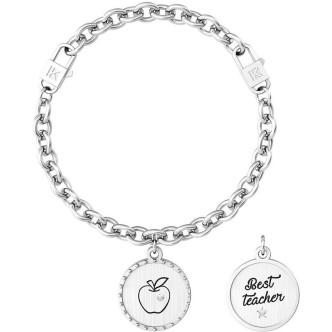 1 - Bracciale Kidult donna Mela - Best teacher acciaio 732005 Love