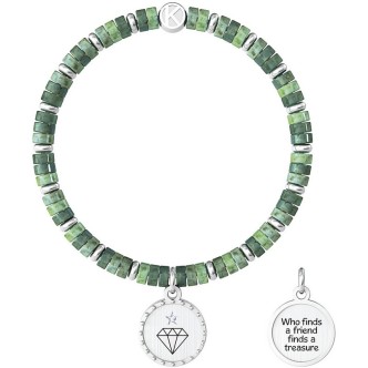 1 - Bracciale Kidult donna Amicizia acciaio verde 732008 Love