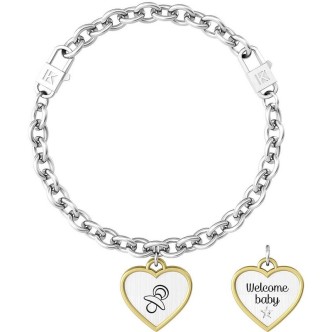 1 - Kidult women's bracelet Welcome baby heart steel 732009 Special Moments