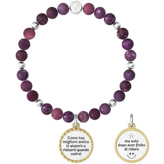 1 - Bracciale Kidult donna Migliore Amica 732016 acciaio con pietre viola Love