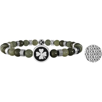 1 - Bracciale Kidult uomo Quadrifoglio pietre verdi Nature 732070