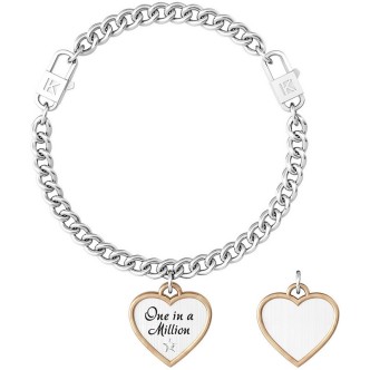 1 - Kidult woman bracelet "One in a million" steel heart 732022 Love