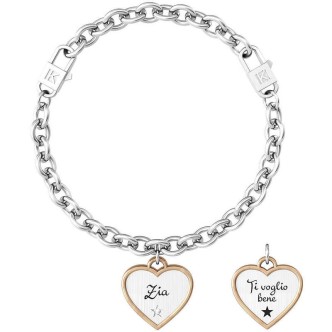 1 - Bracciale Kidult donna Zia cuore acciaio 732023 Family