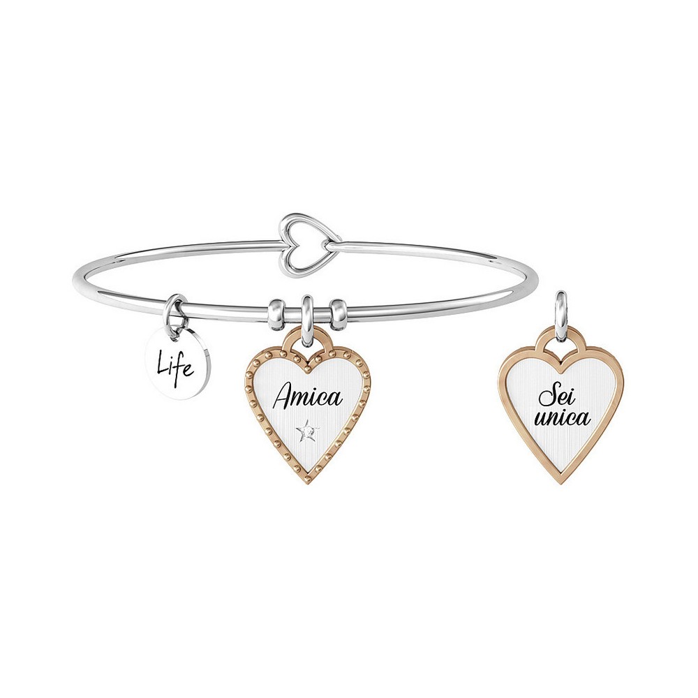 1 - Bracciale Kidult donna Amica cuore acciaio 732027 Love