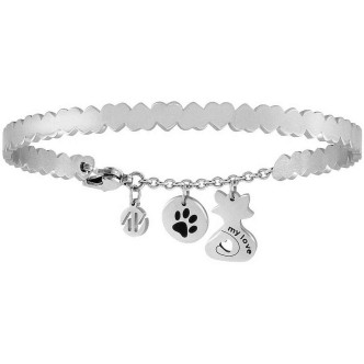 1 - Nomination bracelet 027403/010 steel pendant with cat Messaggiamo collection