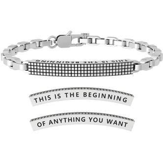 1 - Kidult men's bracelet "This is the beginning" steel 732039 Special Moments