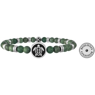 1 - Bracciale Kidult uomo Tartaruga acciaio e giada verde 732054 Animal Planet