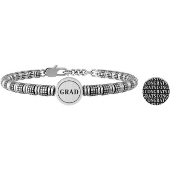 1 - Bracciale Kidult uomo Laurea, acciaio texture quadrata 732060 Special Moments