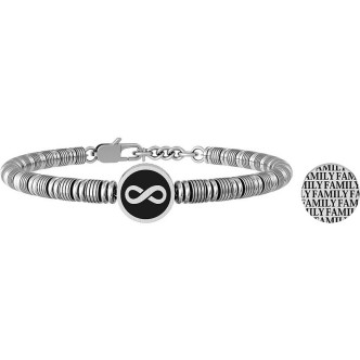 1 - Kidult Infinito man bracelet, striped texture steel 732061 Family