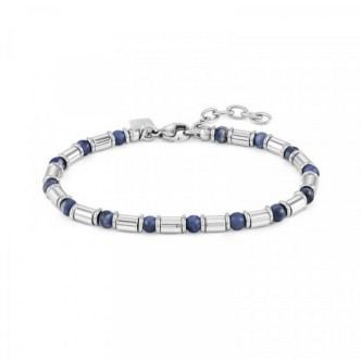 1 - Bracciale uomo acciaio con sfere in sodalite Nomination Instinct Stone 027920/034