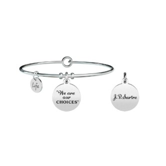 1 - Bracciale Kidult 731301 in acciaio 316L  con frase collezione Philosophy