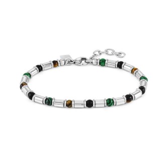 1 - Bracciale uomo acciaio con sfere multicolor Nomination Instinct Stone 027920/061