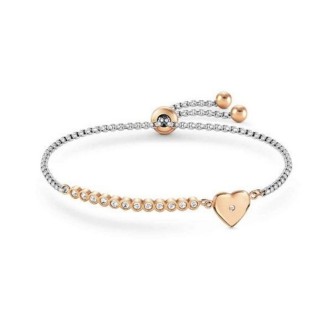 1 - Bracciale donna cuore acciaio e cristalli, Nomination Milleluci 028009/022