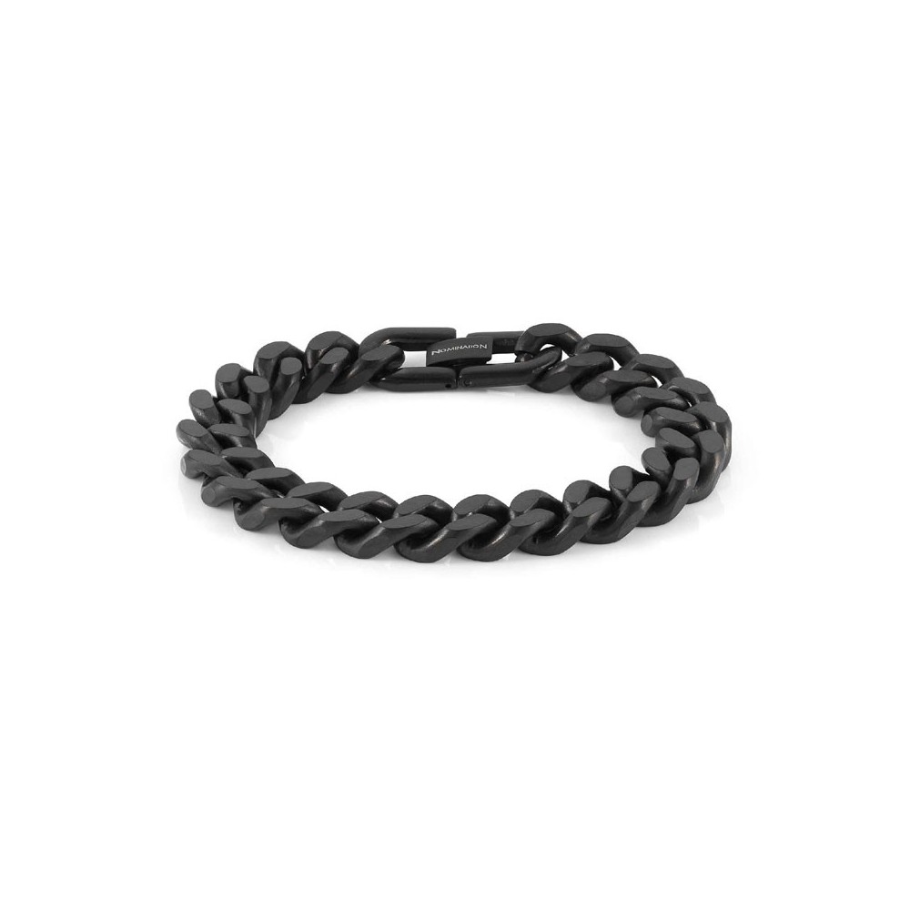 1 - Bracciale uomo catena groumette acciaio Pvd nero Nomination Beyond 028907/036