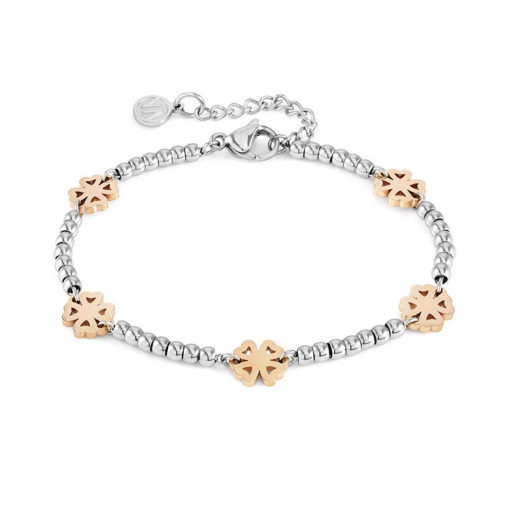 1 - Bracciale donna Quadrifoglio rosè, acciaio Nomination Motifs 029000/002