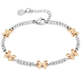 1 - Pink butterfly woman bracelet, steel Nomination Motifs 029000/041