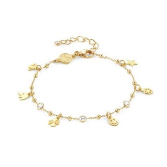 1 - Bracciale donna con pendenti argento 925 dorato Nomination Melodie Happy 147720/085