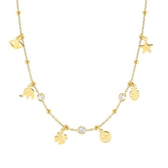 1 - Woman necklace with pendants in silver 925 golden Nomination Melodie Happy 147721/085